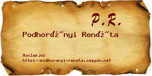 Podhorányi Renáta névjegykártya