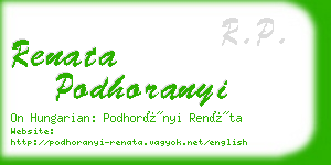 renata podhoranyi business card